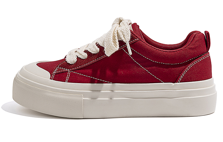 Buy (W) 환구 캔버스 로우 '레드 화이트' (Hwan-gu Kaenbeoseu Rou 'Redeu Hwaiteu') ZHQ-HQ001R