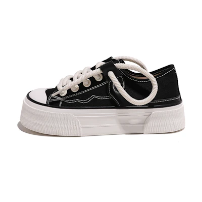 (W) Huanqiu Canvas Low 'Trendy CMFT All-Match Black'