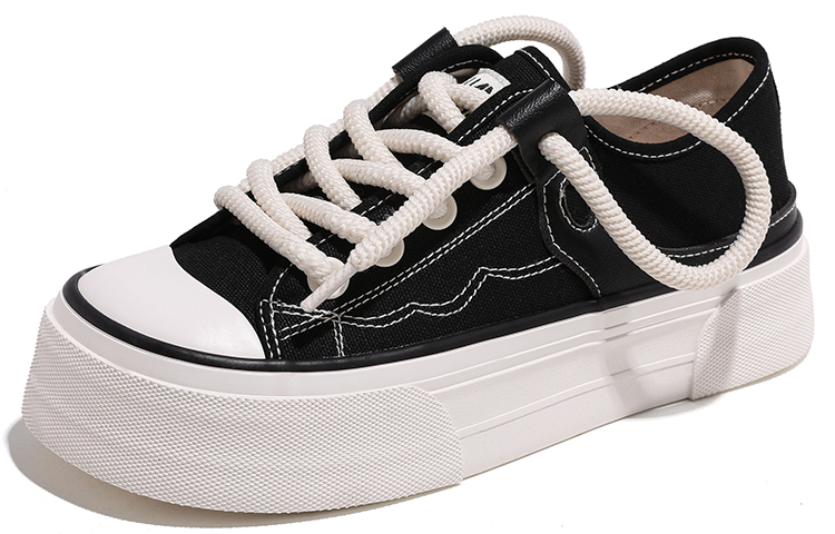 (W) Huanqiu Canvas Low 'Trendy CMFT All-Match Black' 圖 2