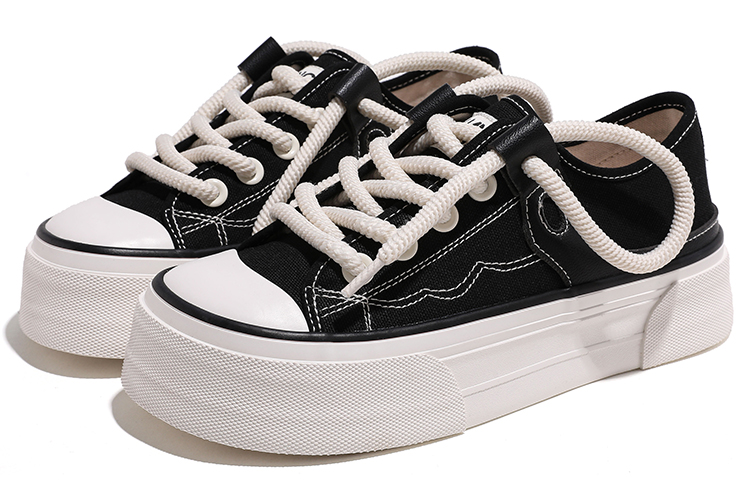 (W) Huanqiu Canvas Low 'Trendy CMFT All-Match Black' 圖 3