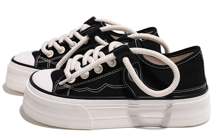 (W) Huanqiu Canvas Low 'Trendy CMFT All-Match Black' 圖 4