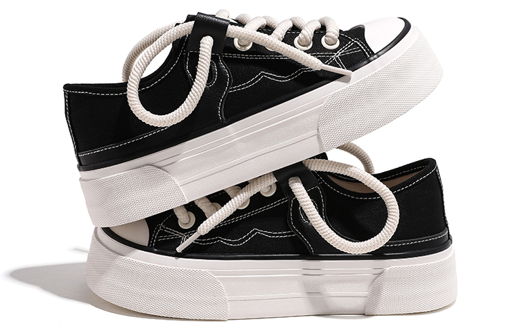 (W) Huanqiu Canvas Low 'Trendy CMFT All-Match Black' 圖 5