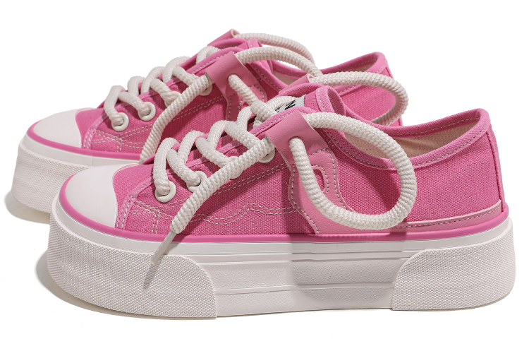 Shop 環球 HUANQIU 百搭休閒簡約防滑 低幫 帆布鞋 女款 粉色