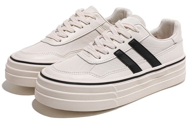 Lookbook 環球 HUANQIU 休閒百搭 防滑耐磨 低幫 帆布鞋 女款 白色