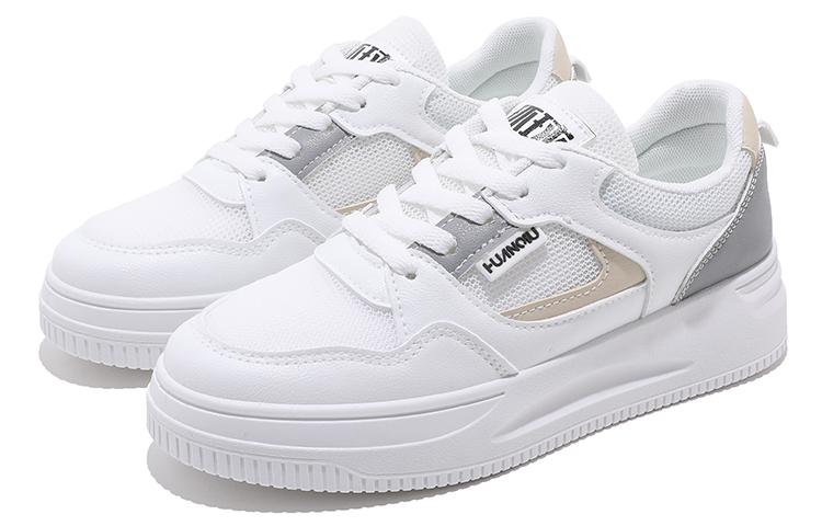 Lookbook (Women) Huanqiu Canvas Low 'White Grey' HQY-QR0213WH