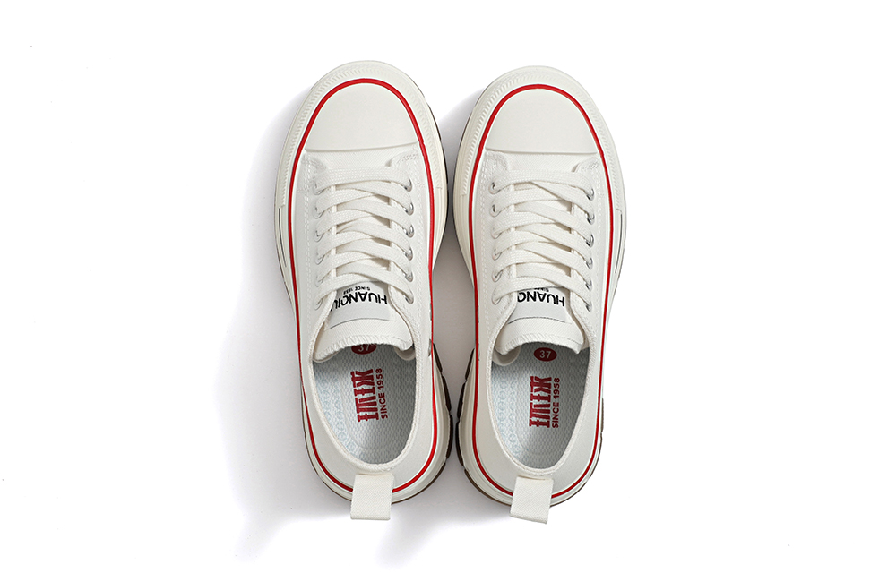 (W) Huanqiu Canvas Low Top 'Black White Red' 圖 7