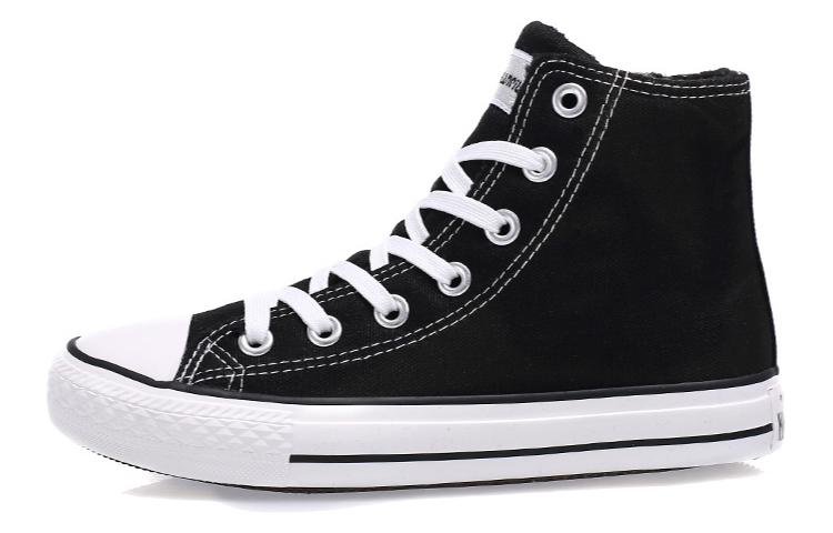 (W) Huanqiu Canvas Sneaker with Fleece Lining 'Black and White'