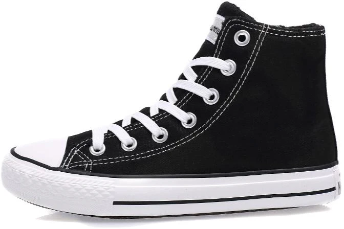 women-huanqiu-canvas-sneaker-with-fleece-lining-black-and-white-h6537