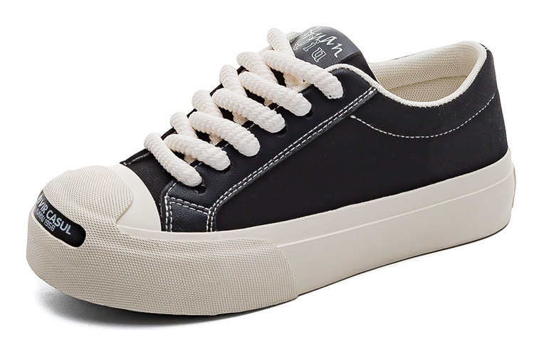 (Women) HUANQIU Casual Low-Top Black Sneakers - Breathable & Versatile Outdoor Shoes Global KYHQ-2382HEI