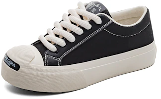(Women) HUANQIU Casual Low-Top Black Sneakers - Breathable & Versatile Outdoor Shoes Global KYHQ-2382HEI (Women) HUANQIU Casual Low-Top Black Sneakers - Breathable & Versatile Outdoor Shoes Global KYHQ-2382HEI
