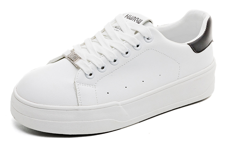 (Women) HUANQIU Casual Low-Top Sneakers White Black - Breathable & Versatile. Global KYHQ-2393BA Black Model