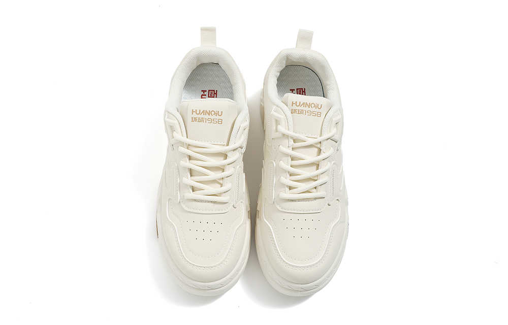 (W) Huanqiu Casual Mid-Top Sneakers 'Beige' 圖 2