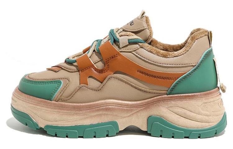 (W) Huanqiu Dad Shoes 'CMFT Plus Velvet Green Khaki'