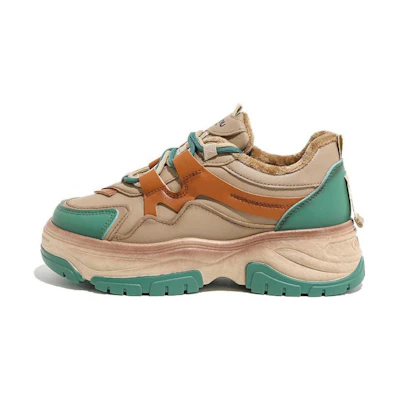 (W) Huanqiu Dad Shoes 'CMFT Plus Velvet Green Khaki'