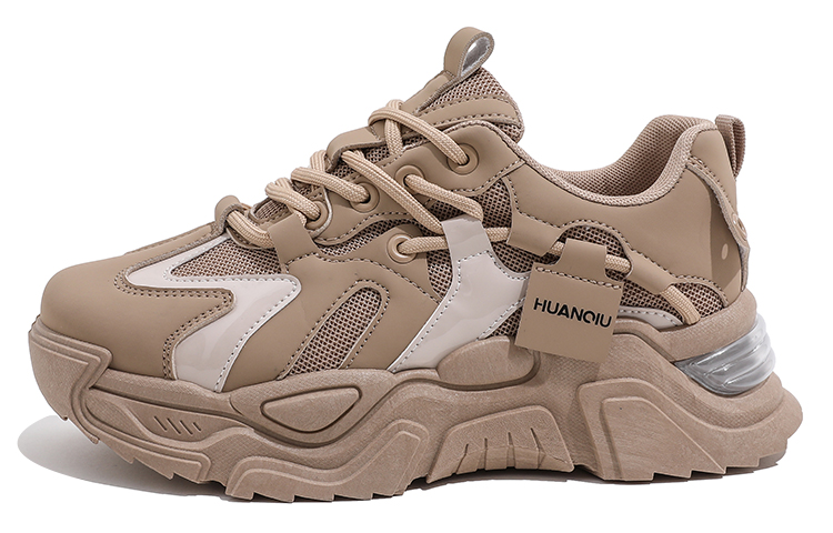(W) Huanqiu Dad Shoes 'Deep Brown Patchwork'