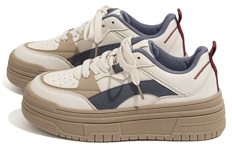 Order 環球 HUANQIU 時尚百搭休閒 耐磨防滑 低幫 板鞋 女款 米深藍