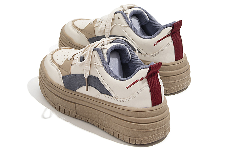 Shop 環球 HUANQIU 時尚百搭休閒 耐磨防滑 低幫 板鞋 女款 米深藍