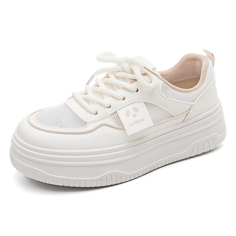 (Women) Huanqiu Fashion Low-Top Chunky Sneakers Beige/Brown JH-E67Z