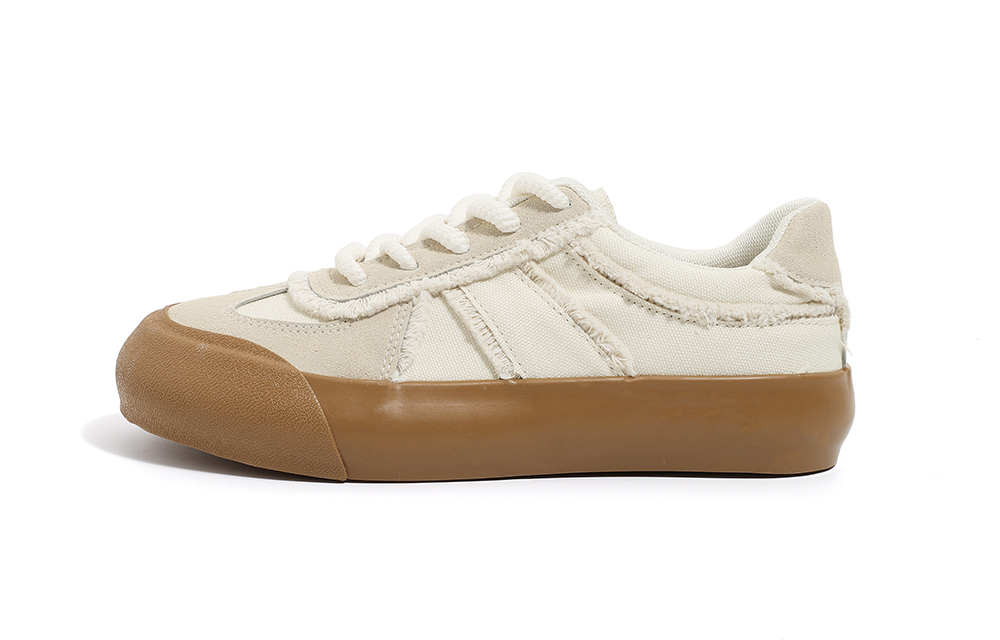 (W) Huanqiu German Trainer Low 'Beige Canvas'