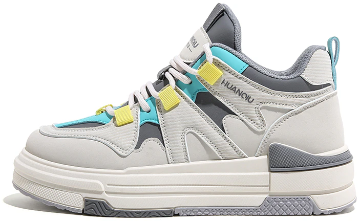 women-huanqiu-leather-mid-top-beige-grey-patchwork-hq-hwbg-3230-mh