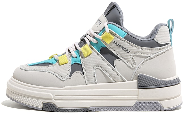 (Women) Huanqiu Leather Mid-Top 'Beige Grey Patchwork' HQ-HWBG3230MH Buy (Women) Huanqiu Leather Mid-Top 'Beige Grey Patchwork' HQ-HWBG3230MH