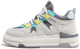 (Women) Huanqiu Leather Mid-Top 'Beige Grey Patchwork' HQ-HWBG3230MH (Women) Huanqiu Leather Mid-Top 'Beige Grey Patchwork' HQ-HWBG3230MH