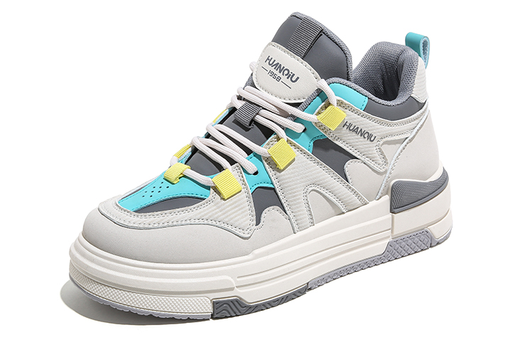 Order (W) Huanqiu Kulit Mid-Top 'Beige Grey Patchwork' HQ-HWBG3230MH