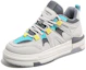 Order (W) Huanqiu Kulit Mid-Top 'Beige Grey Patchwork' HQ-HWBG3230MH