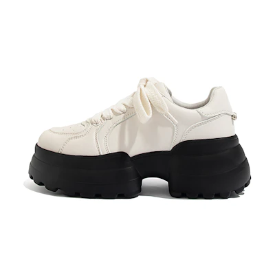 (W) Huanqiu Low-Top 'Beige Black Dad Shoe'