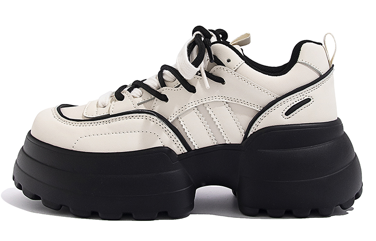 (W) Huanqiu Low-Top 'Beige Black Daddy Shoes'