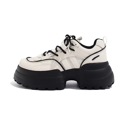 (W) Huanqiu Low-Top 'Beige Black Daddy Shoes'