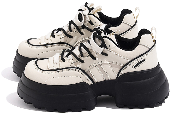 (W) Huanqiu Low-Top 'Beige Black Daddy Shoes' 圖 2