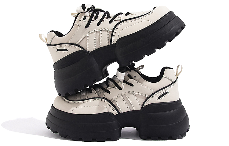 (W) Huanqiu Low-Top 'Beige Black Daddy Shoes' 圖 3