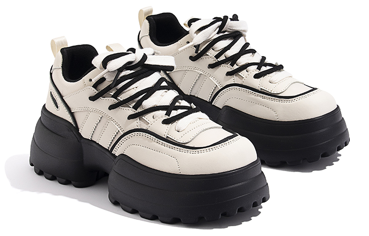 (W) Huanqiu Low-Top 'Beige Black Daddy Shoes' 圖 4