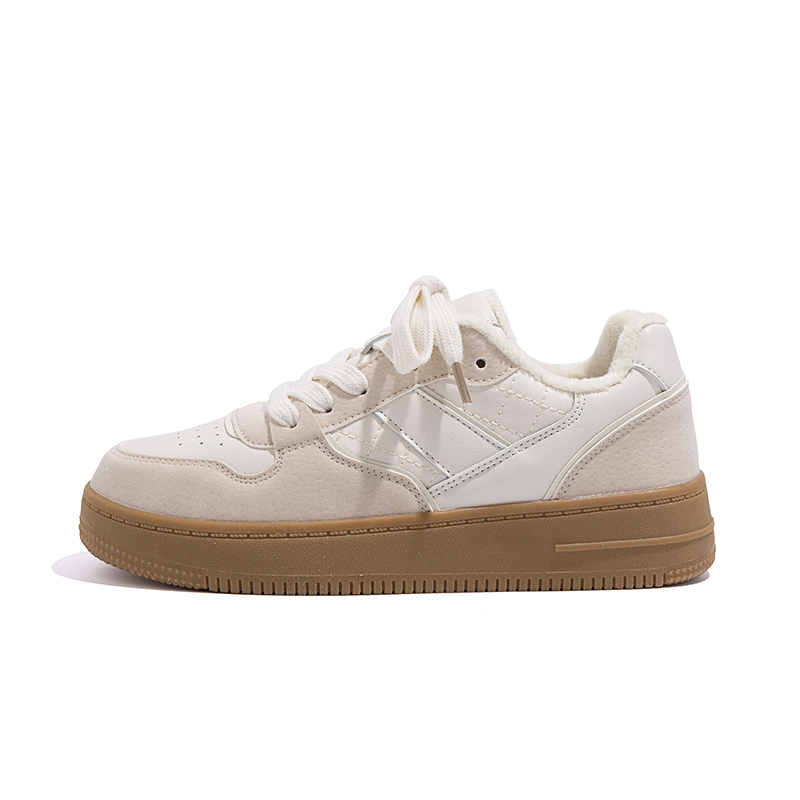 (Women) Huanqiu Low-Top Beige Skate Shoes - Classic, Comfortable, Non-Slip. HH2130-1 Beige Color