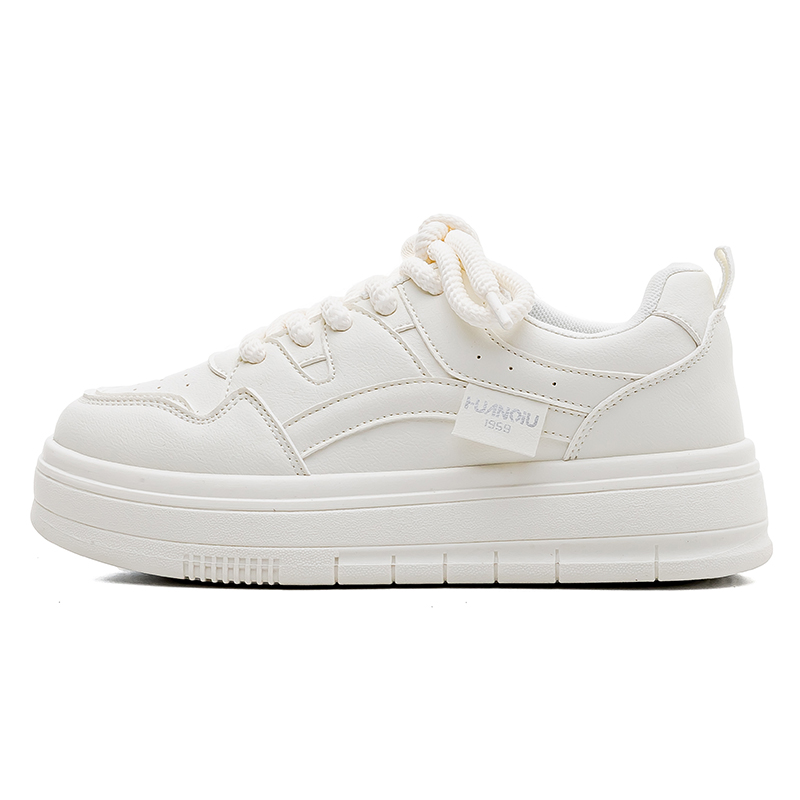 (Women) HUANQIU Low-Top Beige Sneakers – Stylish, Durable, and Versatile. HC256M