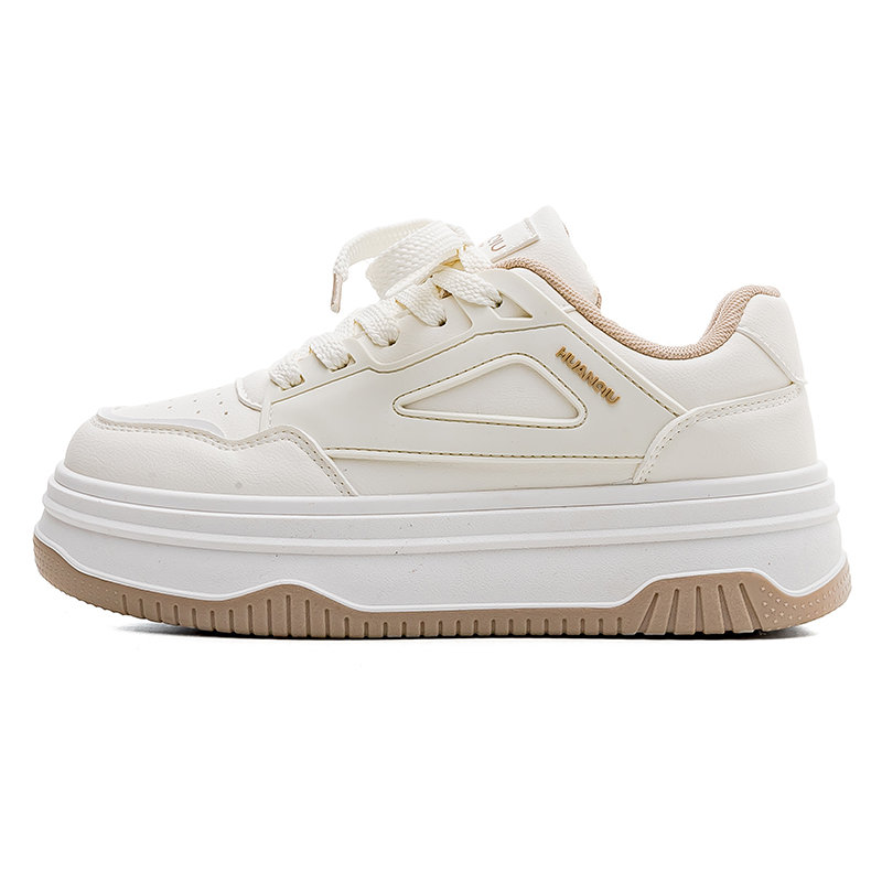 (Women) Huanqiu Low-Top Casual Skate Shoes Khaki Beige Stylish & Durable. HC625MKQ