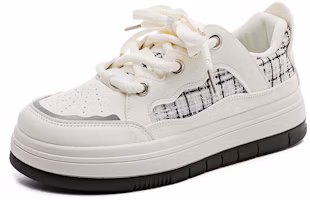 (Women) Huanqiu Low-Top Casual Sneakers Beige/Black - Stylish & Lightweight KYJH-23558 (Women) Huanqiu Low-Top Casual Sneakers Beige/Black - Stylish & Lightweight KYJH-23558