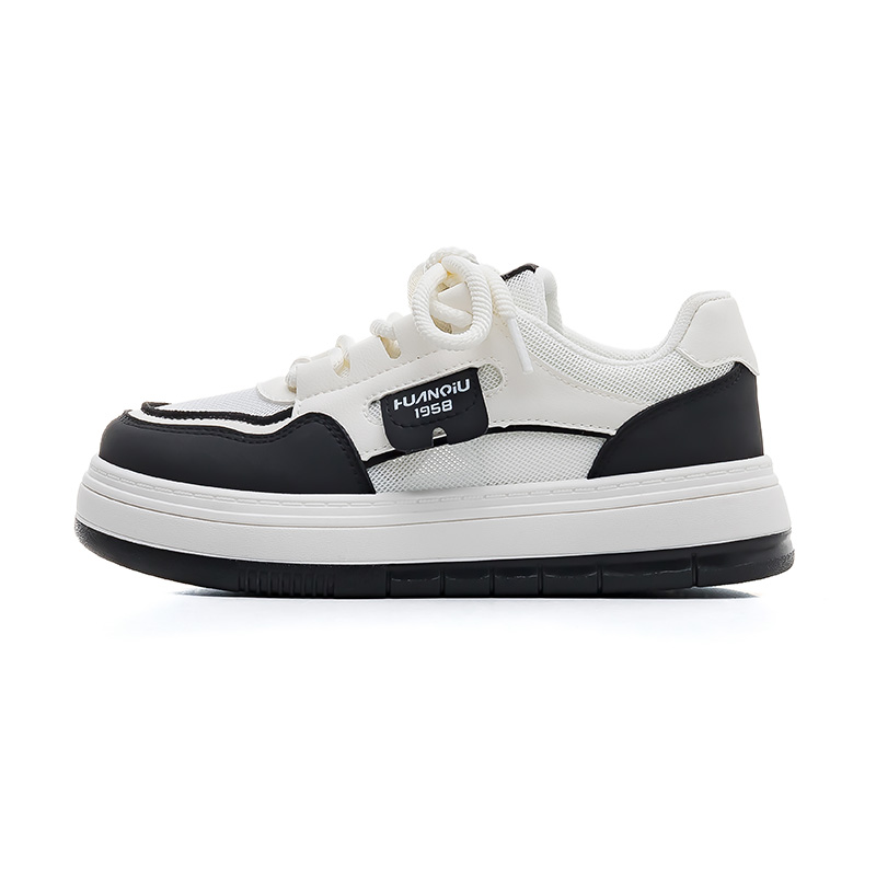 (Women) Huanqiu Low-Top Casual Sneakers White/Black - Durable & Stylish HC065-2WB
