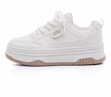(Women) Huanqiu Low-Top Casual White Khaki Skate Shoes - Fashion & Durable. HC60-AWKQ (Women) Huanqiu Low-Top Casual White Khaki Skate Shoes - Fashion & Durable. HC60-AWKQ