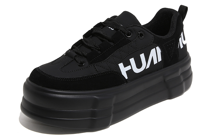 (W) Huanqiu Low-Top Skateboard Sneakers 'Black Casual Commuter' 圖 2