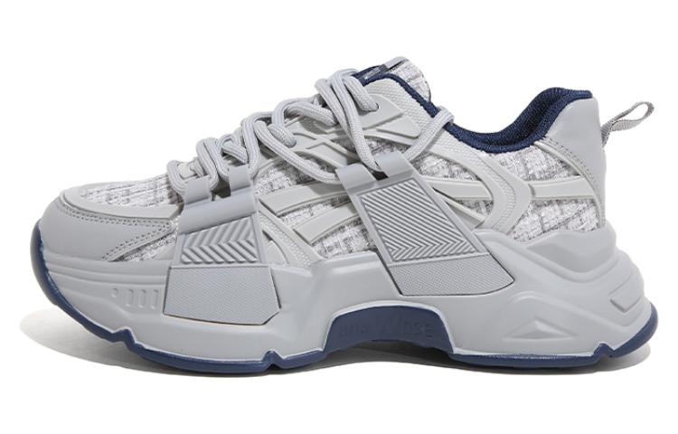 (W) Huanqiu Low-Top Thick Sole 'Grey Black Khaki Tweed'