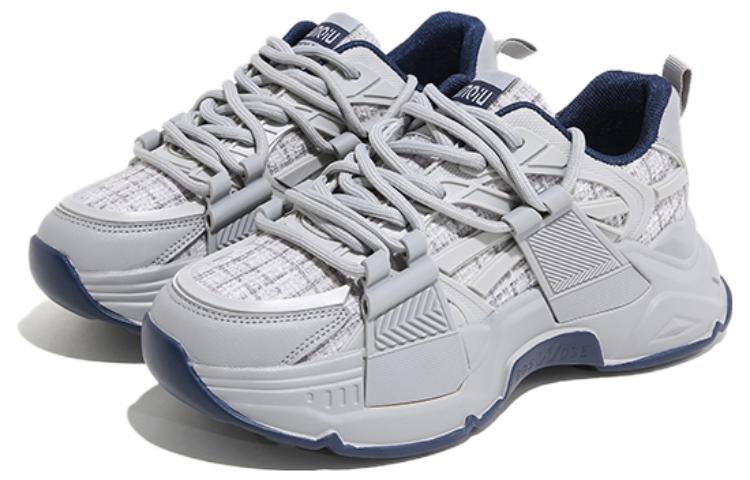 (W) Huanqiu Low-Top Thick Sole 'Grey Black Khaki Tweed' 圖 2