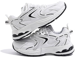 環球 HUANQIU 拼接網布 百搭休閒透氣 低幫 老爹鞋 女款 白黑 Lookbook 環球 HUANQIU 拼接網布 百搭休閒透氣 低幫 老爹鞋 女款 白黑