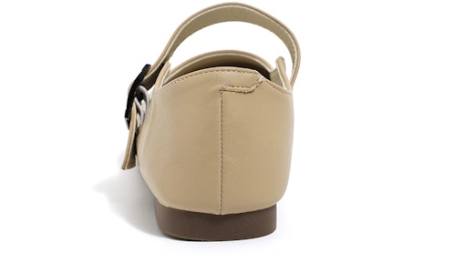 環球 HUANQIU 小香風 休閒時尚 百搭瑪麗珍 防滑耐磨 低筒 板鞋 女款 米色 1