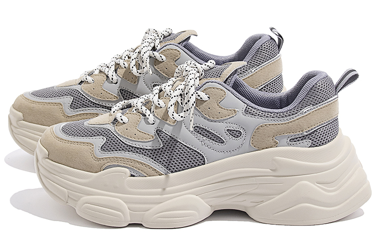 (W) Huanqiu Mesh Splicing CMFTable Versatile Low-Top 'Dad Shoe Light Grey' 圖 2