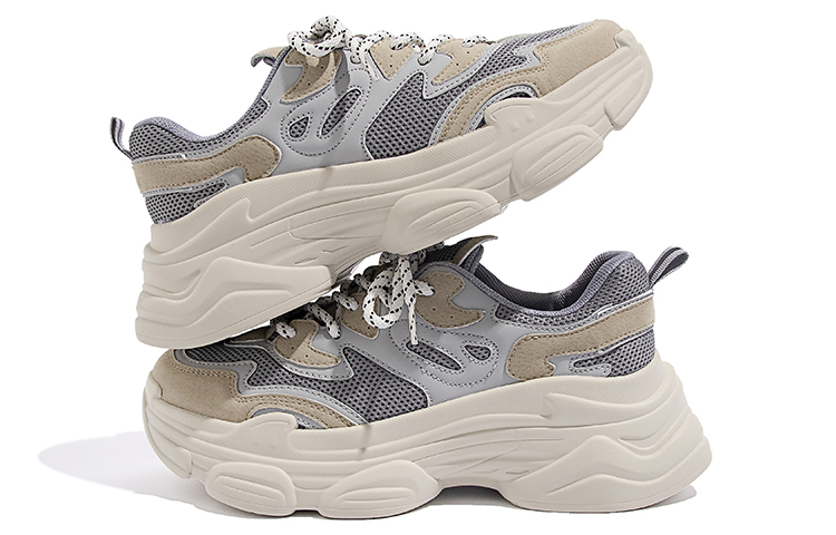(W) Huanqiu Mesh Splicing CMFTable Versatile Low-Top 'Dad Shoe Light Grey' 圖 3