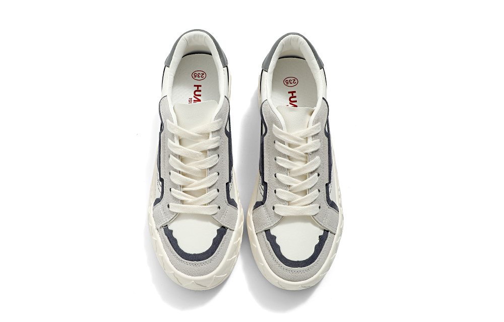 Order 環球 HUANQIU 厚底 休閒 防滑耐磨 中筒 板鞋 女款 白藍