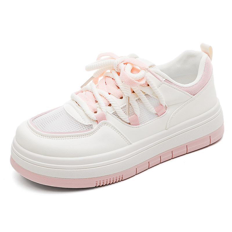 (Women) HUANQIU Pink Low-Top Sneakers - Comfortable, Stylish, Durable, Breathable JH-E69-1P