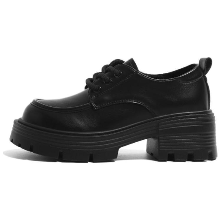 (Women) HUANQIU PU Casual Black Flats - Stylish & Comfortable Everyday Shoes HQMZ-L22
